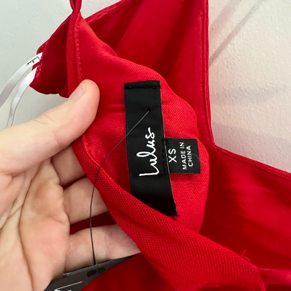 Red Ruched Cutout Bodycon Dress - Picture 2 of 5